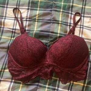 PINK- Victoria’s Secret Lace Burgundy Bandeau Bra